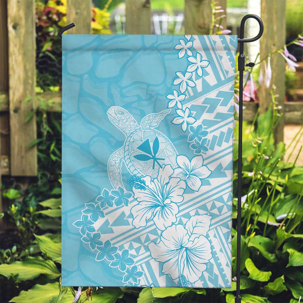 Hawaii Kanaka Maoli Garden Flag Polynesian Turtle Tattoo DT05 Garden Flag Blue - Polynesian Pride