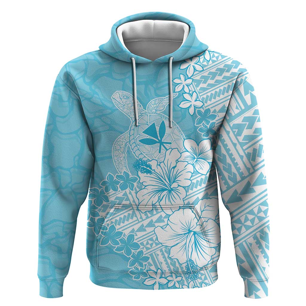 Hawaii Kanaka Maoli Hoodie Polynesian Turtle Tattoo DT05 Pullover Hoodie Blue - Polynesian Pride