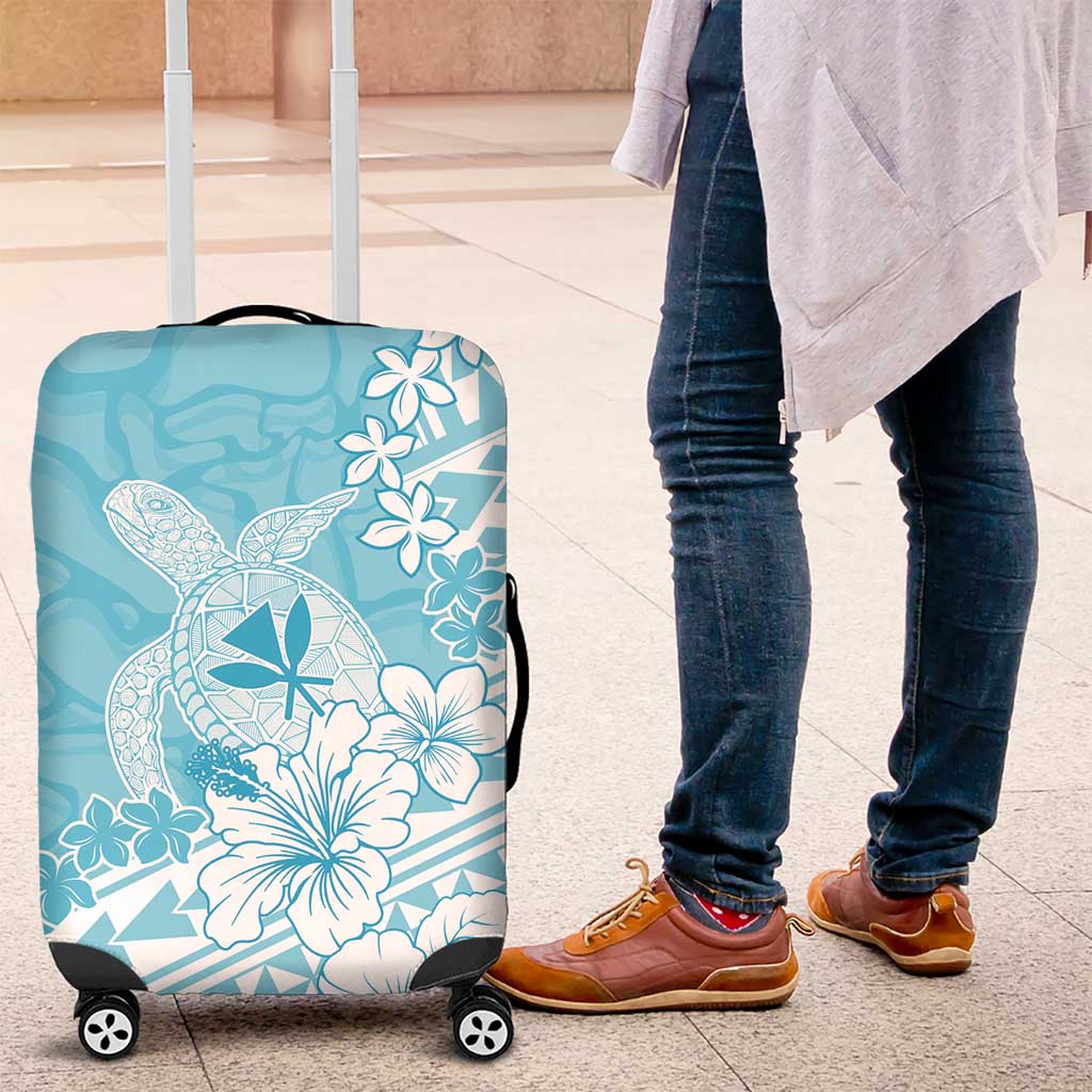 Hawaii Kanaka Maoli Luggage Cover Polynesian Turtle Tattoo DT05 Blue - Polynesian Pride