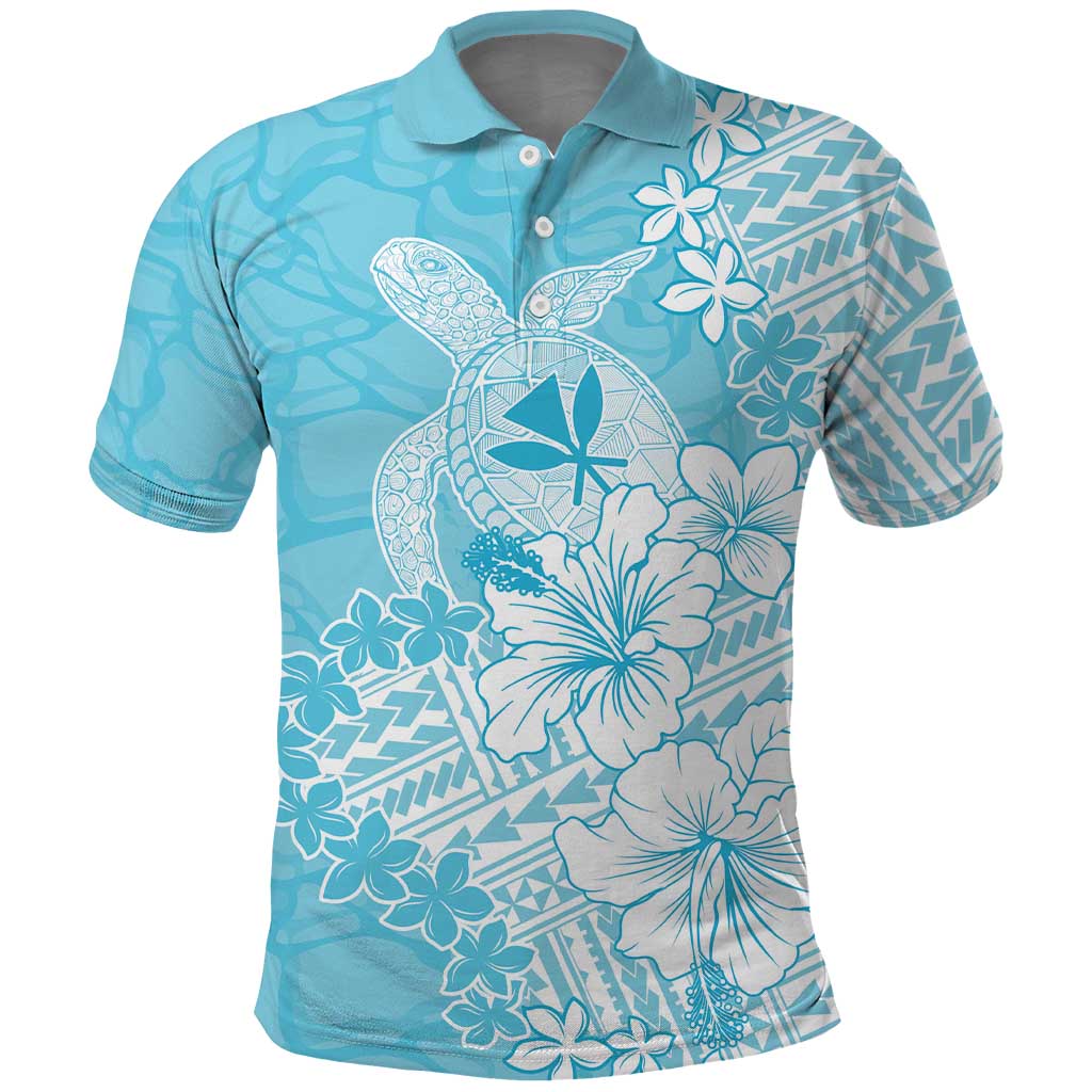 Hawaii Kanaka Maoli Polo Shirt Polynesian Turtle Tattoo DT05 Blue - Polynesian Pride