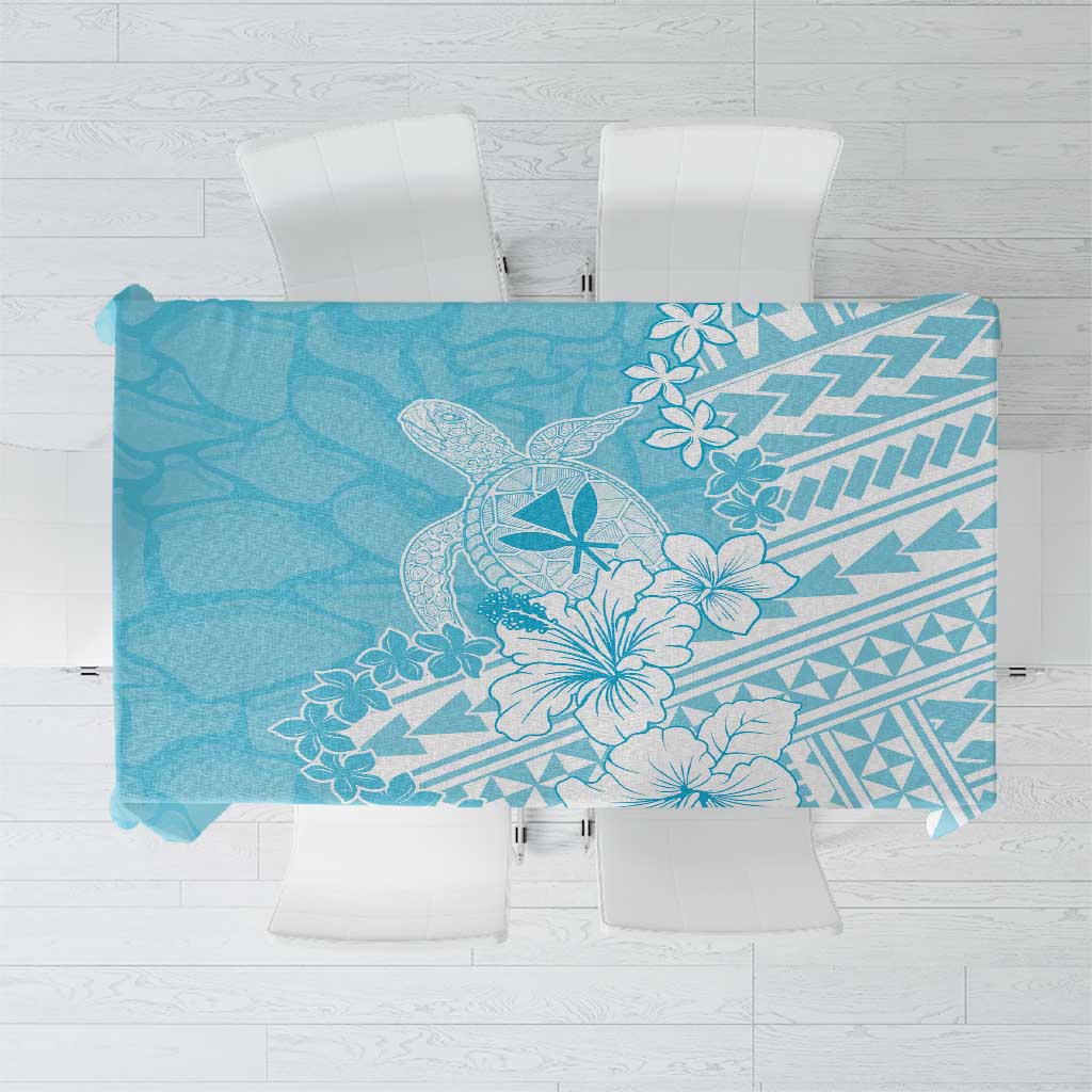 Hawaii Kanaka Maoli Tablecloth Polynesian Turtle Tattoo DT05 Blue - Polynesian Pride