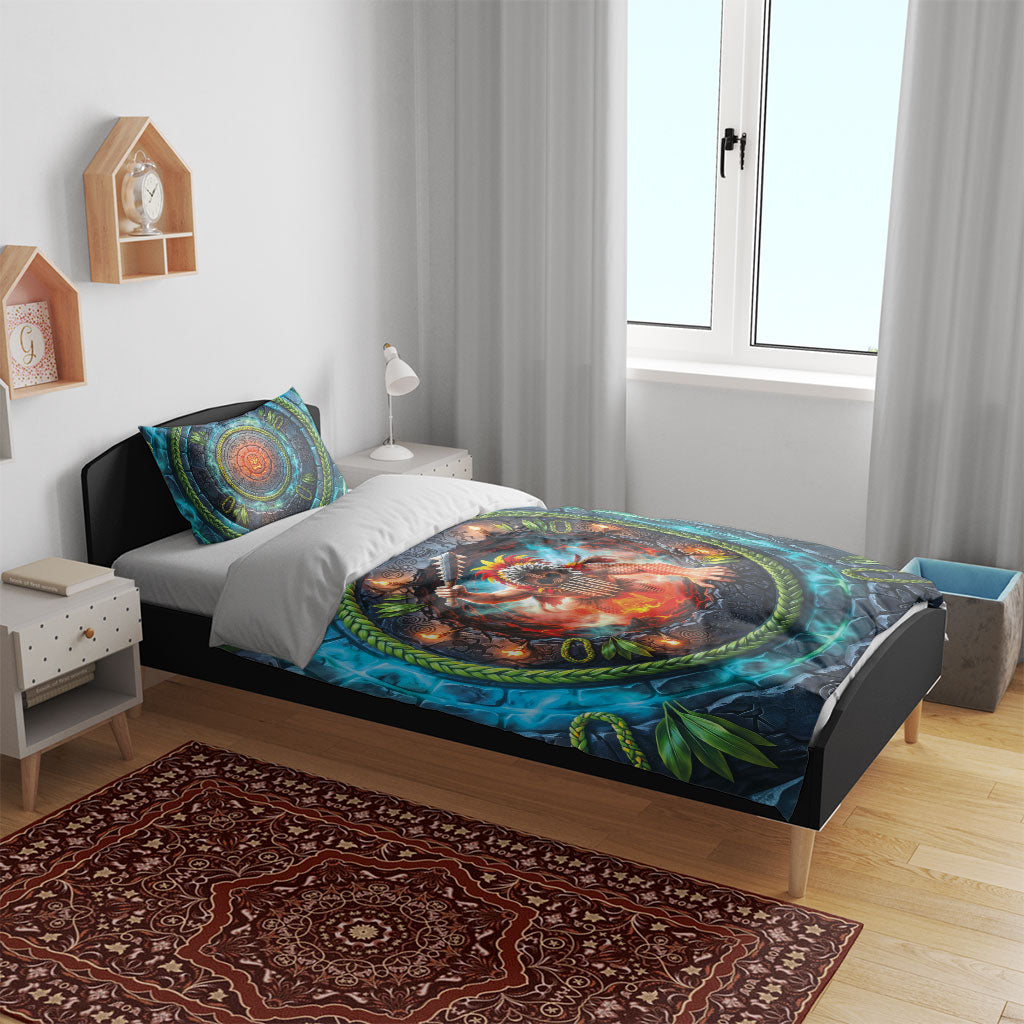 3D Illusion Nightmarchers Halloween Bedding Set Hawaiian Warrior Spirit Lava Portal