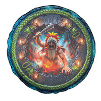 3D Illusion Nightmarchers Halloween Spare Tire Cover Hawaiian Warrior Spirit Lava Portal DT05 - Polynesian Pride