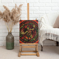 3D Illusion Hula Zombie Halloween Canvas Wall Art Hawaiian Undead Dancer Volcano Stone Well