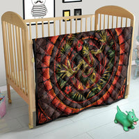 3D Illusion Hula Zombie Halloween Quilt Hawaiian Undead Dancer Volcano Stone Well