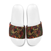 3D Illusion Hula Zombie Halloween Slide Sandals Hawaiian Undead Dancer Volcano Stone Well
