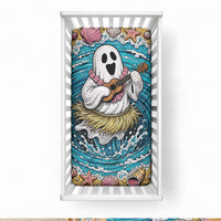 3D Illusion Hula Ghost Halloween Baby Bed Cover Hawaiian Ukulele Spirit Ocean Vortex DT05 28 × 52 in Yellow - Polynesian Pride