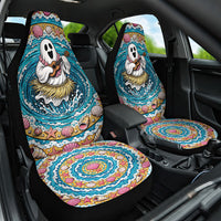 3D Illusion Hula Ghost Halloween Car Seat Cover Hawaiian Ukulele Spirit Ocean Vortex DT05 One Size Yellow - Polynesian Pride