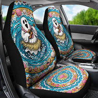 3D Illusion Hula Ghost Halloween Car Seat Cover Hawaiian Ukulele Spirit Ocean Vortex DT05 - Polynesian Pride