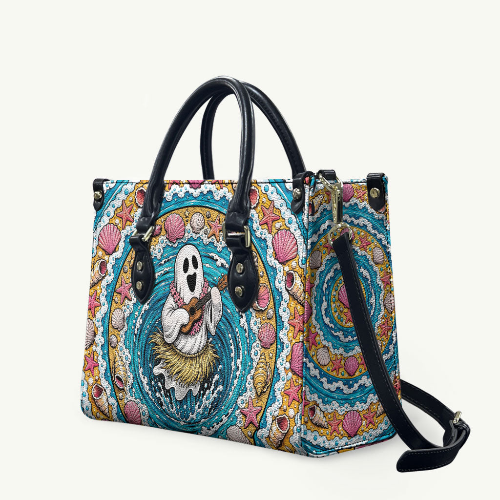 3D Illusion Hula Ghost Halloween Leather Bag Hawaiian Ukulele Spirit Ocean Vortex DT05 Yellow - Polynesian Pride