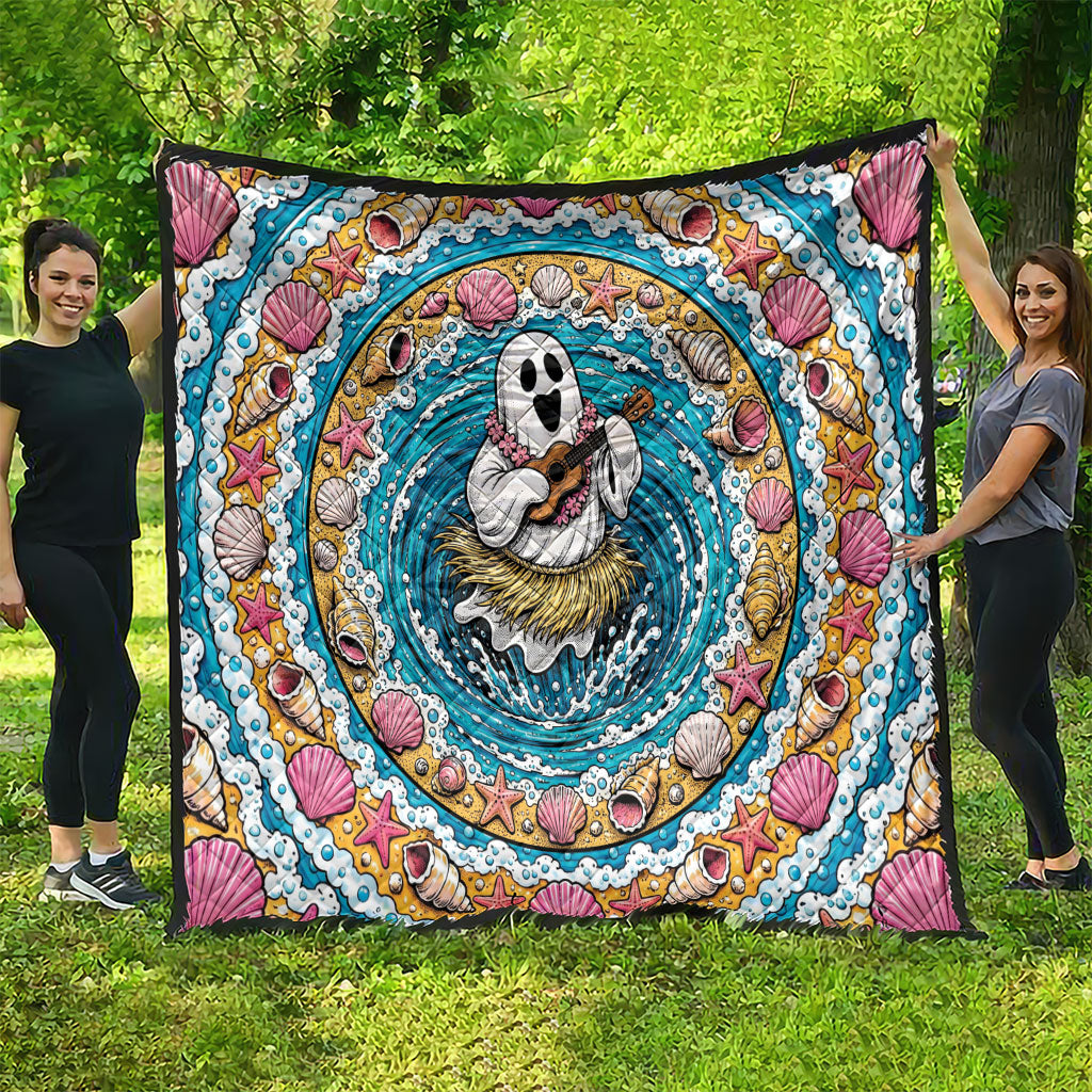 3D Illusion Hula Ghost Halloween Quilt Hawaiian Ukulele Spirit Ocean Vortex DT05 - Polynesian Pride