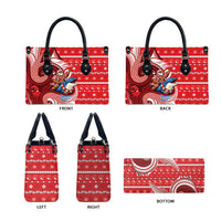 Wallis And Futuna Christmas Leather Bag Santa Riding Ocean Dolphin DT05 - Polynesian Pride