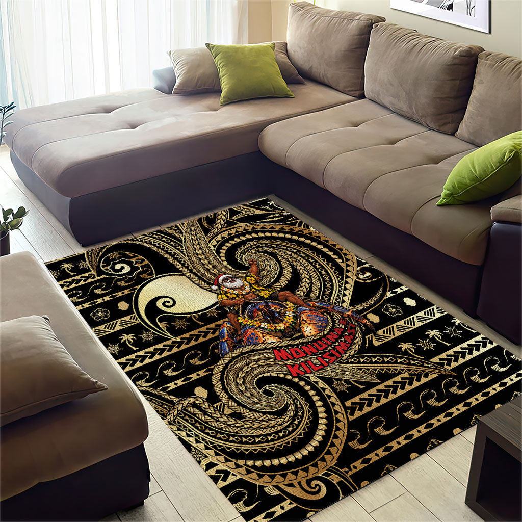 Niue Christmas Area Rug Santa Riding Coconut Crab