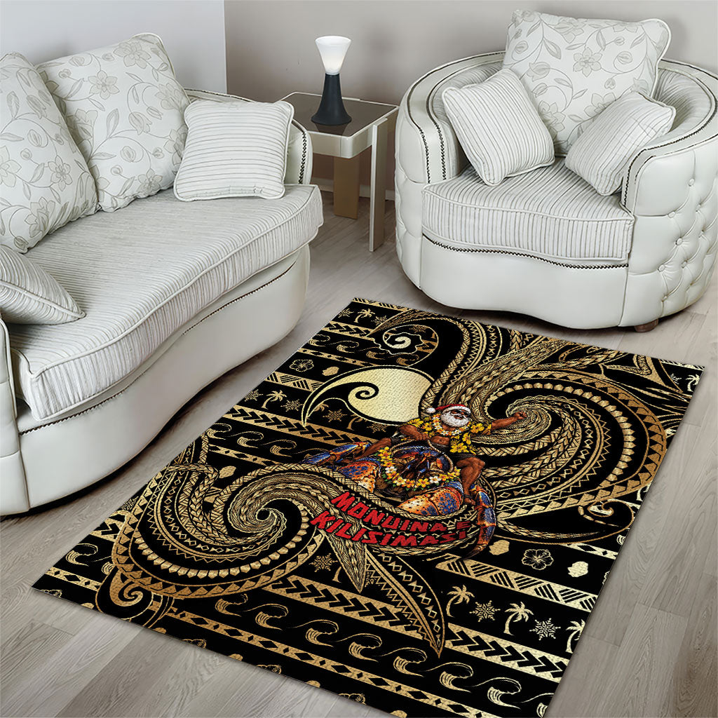 Niue Christmas Area Rug Santa Riding Coconut Crab