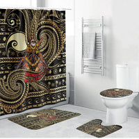 Niue Christmas Bathroom Set Santa Riding Coconut Crab DT05 Bathroom Set (4 pcs) Gold - Polynesian Pride