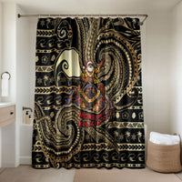 Niue Christmas Bathroom Set Santa Riding Coconut Crab DT05 Shower Curtain Only Gold - Polynesian Pride
