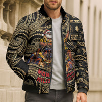 Niue Christmas Bomber Puffer Jacket Santa Riding Coconut Crab