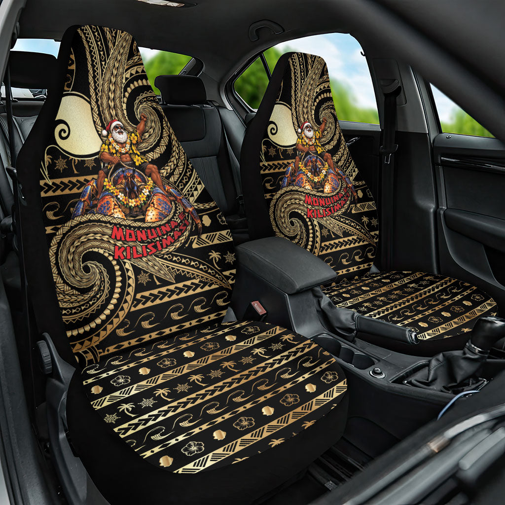 Niue Christmas Car Seat Cover Santa Riding Coconut Crab DT05 One Size Gold - Polynesian Pride