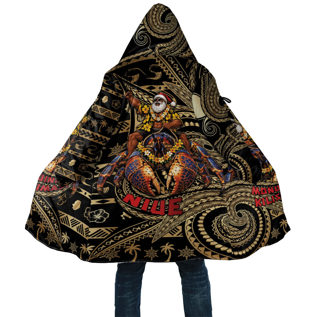 Niue Christmas Cloak Santa Riding Coconut Crab DT05 Unisex Gold - Polynesian Pride
