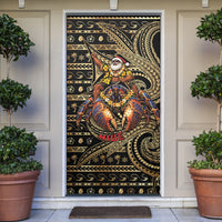 Niue Christmas Door Cover Santa Riding Coconut Crab DT05 Gold - Polynesian Pride
