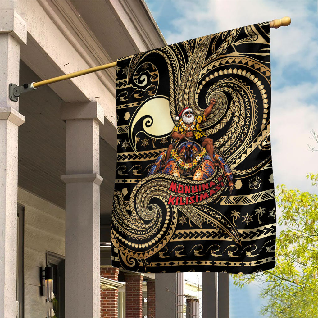 Niue Christmas Garden Flag Santa Riding Coconut Crab DT05 House Flag Gold - Polynesian Pride