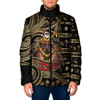 Niue Christmas Padded Jacket Santa Riding Coconut Crab DT05 Men Gold - Polynesian Pride