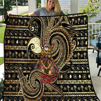 Niue Christmas Quilt Santa Riding Coconut Crab DT05 Gold - Polynesian Pride