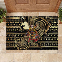 Niue Christmas Rubber Doormat Santa Riding Coconut Crab DT05 Gold - Polynesian Pride