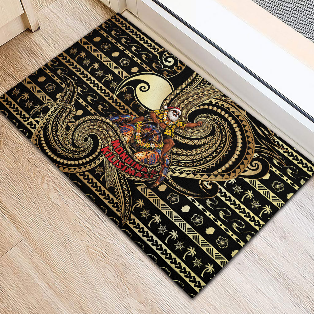 Niue Christmas Rubber Doormat Santa Riding Coconut Crab DT05 - Polynesian Pride
