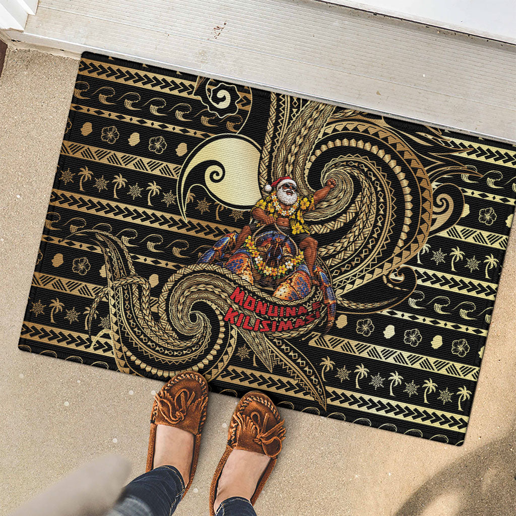 Niue Christmas Rubber Doormat Santa Riding Coconut Crab DT05 - Polynesian Pride