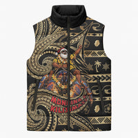 Niue Christmas Sleeveless Puffer Jacket Santa Riding Coconut Crab DT05 Unisex Gold - Polynesian Pride