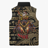 Niue Christmas Sleeveless Puffer Jacket Santa Riding Coconut Crab DT05 - Polynesian Pride