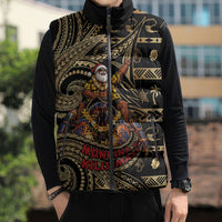 Niue Christmas Sleeveless Puffer Jacket Santa Riding Coconut Crab DT05 - Polynesian Pride