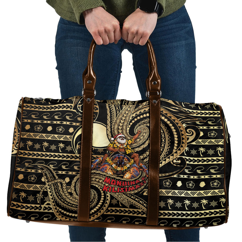 Niue Christmas Travel Bag Santa Riding Coconut Crab DT05 Gold - Polynesian Pride