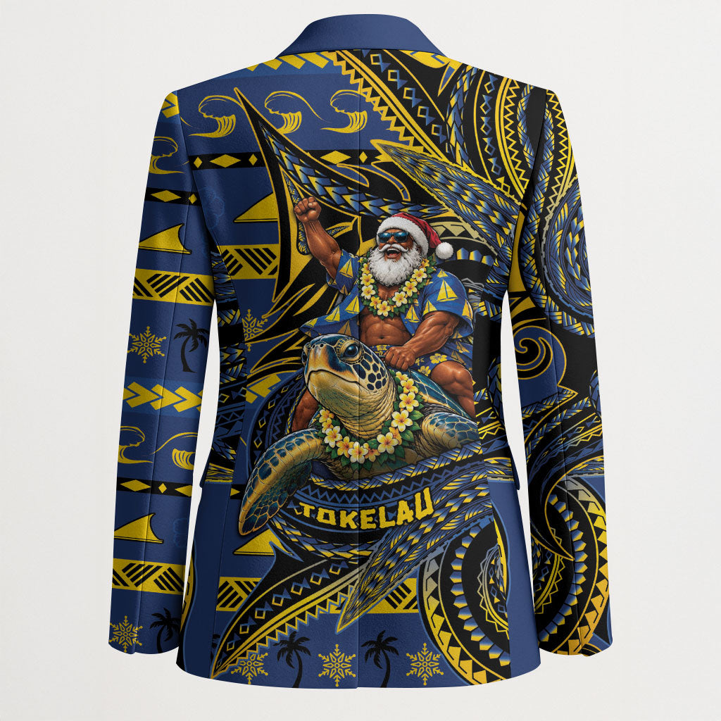 Tokelau Christmas Blazer Santa Riding Sea Turtle DT05 - Polynesian Pride