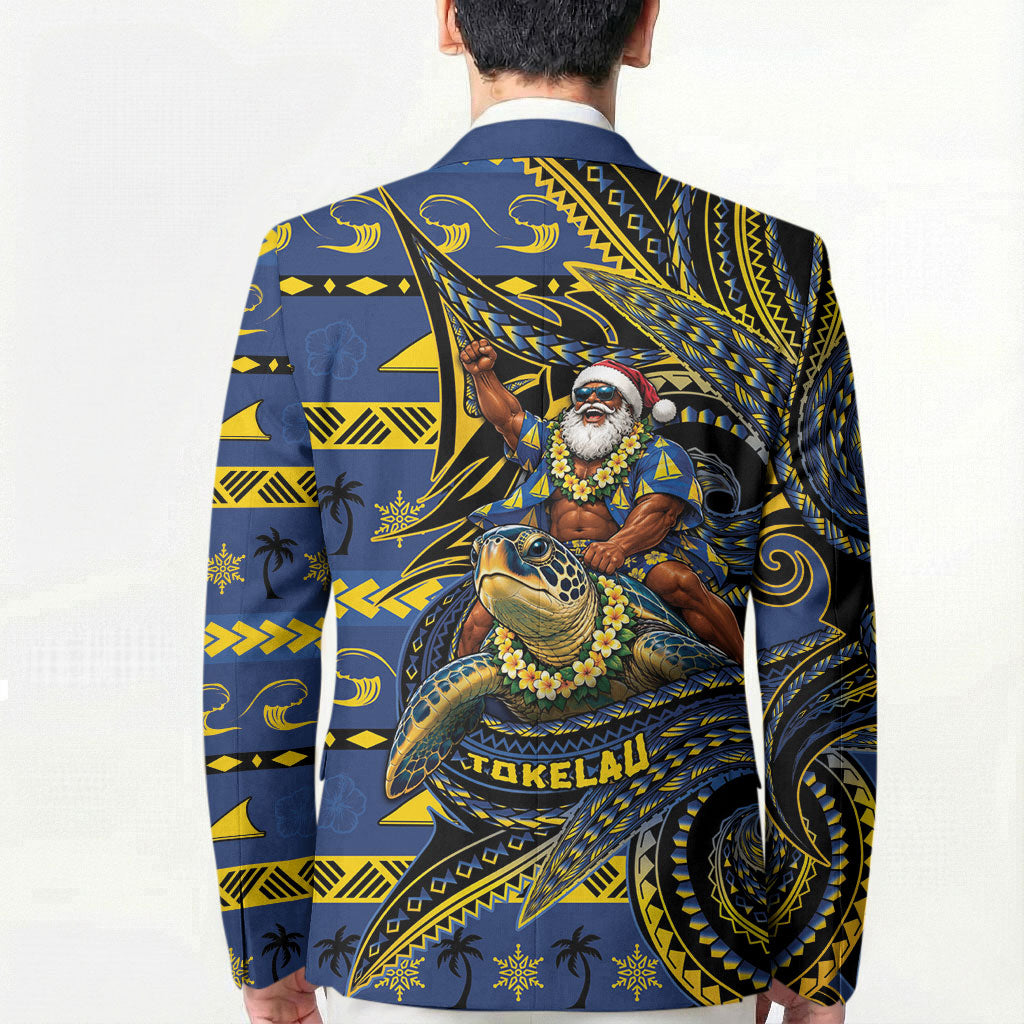 Tokelau Christmas Blazer Santa Riding Sea Turtle DT05 - Polynesian Pride