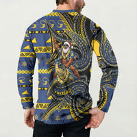 Tokelau Christmas Button Sweatshirt Santa Riding Sea Turtle DT05 - Polynesian Pride