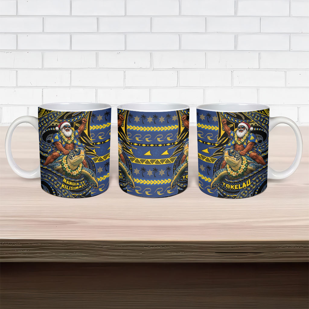 Tokelau Christmas Ceramic Mug Santa Riding Sea Turtle DT05 - Polynesian Pride