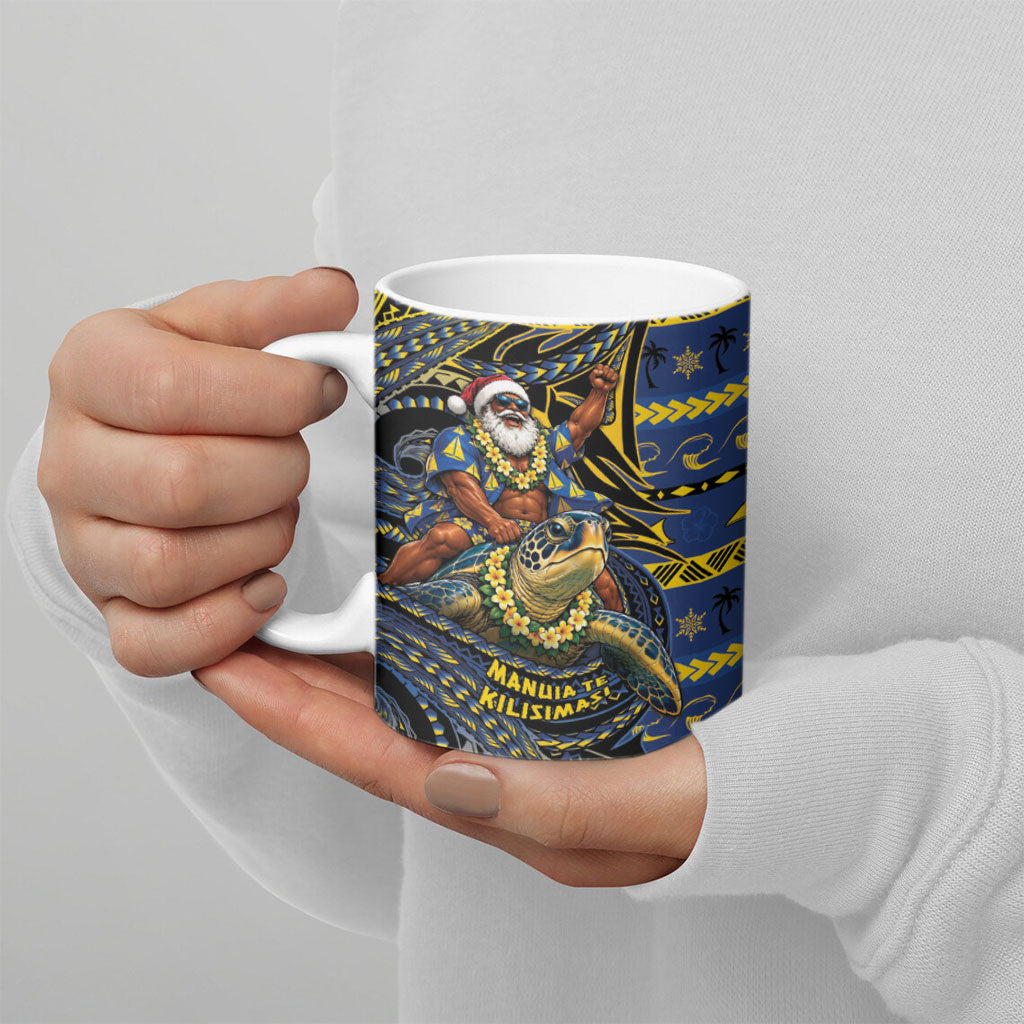 Tokelau Christmas Ceramic Mug Santa Riding Sea Turtle DT05 - Polynesian Pride