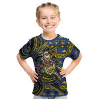 Tokelau Christmas Kid T Shirt Santa Riding Sea Turtle DT05 Navy - Polynesian Pride