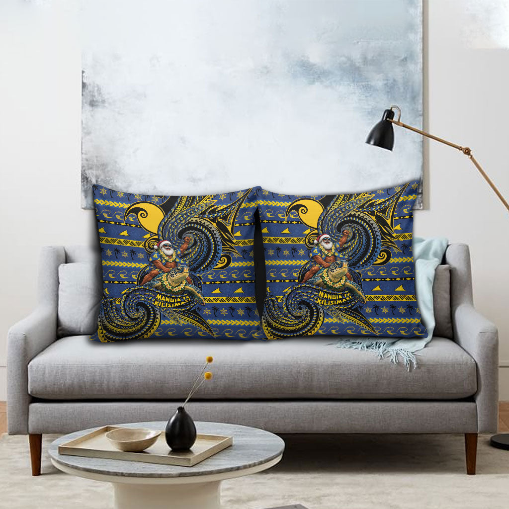 Tokelau Christmas Pillow Cover Santa Riding Sea Turtle DT05 - Polynesian Pride