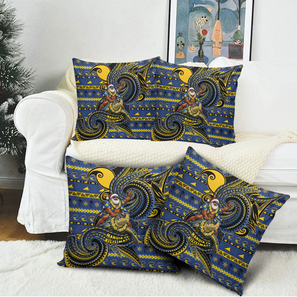 Tokelau Christmas Pillow Cover Santa Riding Sea Turtle DT05 - Polynesian Pride