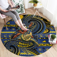 Tokelau Christmas Round Carpet Santa Riding Sea Turtle DT05 - Polynesian Pride