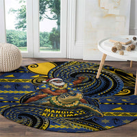 Tokelau Christmas Round Carpet Santa Riding Sea Turtle DT05 - Polynesian Pride