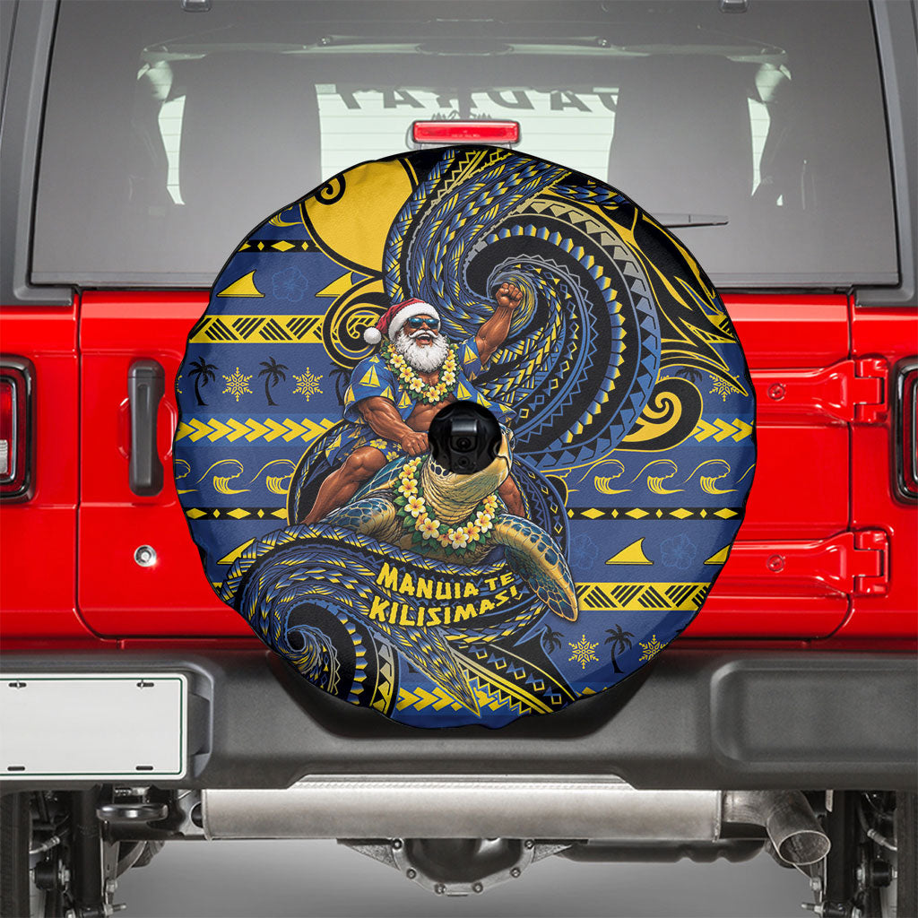 Tokelau Christmas Spare Tire Cover Santa Riding Sea Turtle DT05 - Polynesian Pride