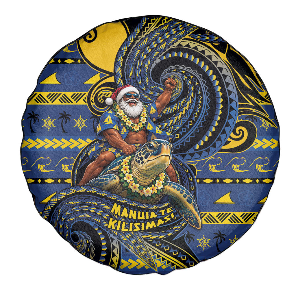 Tokelau Christmas Spare Tire Cover Santa Riding Sea Turtle DT05 - Polynesian Pride