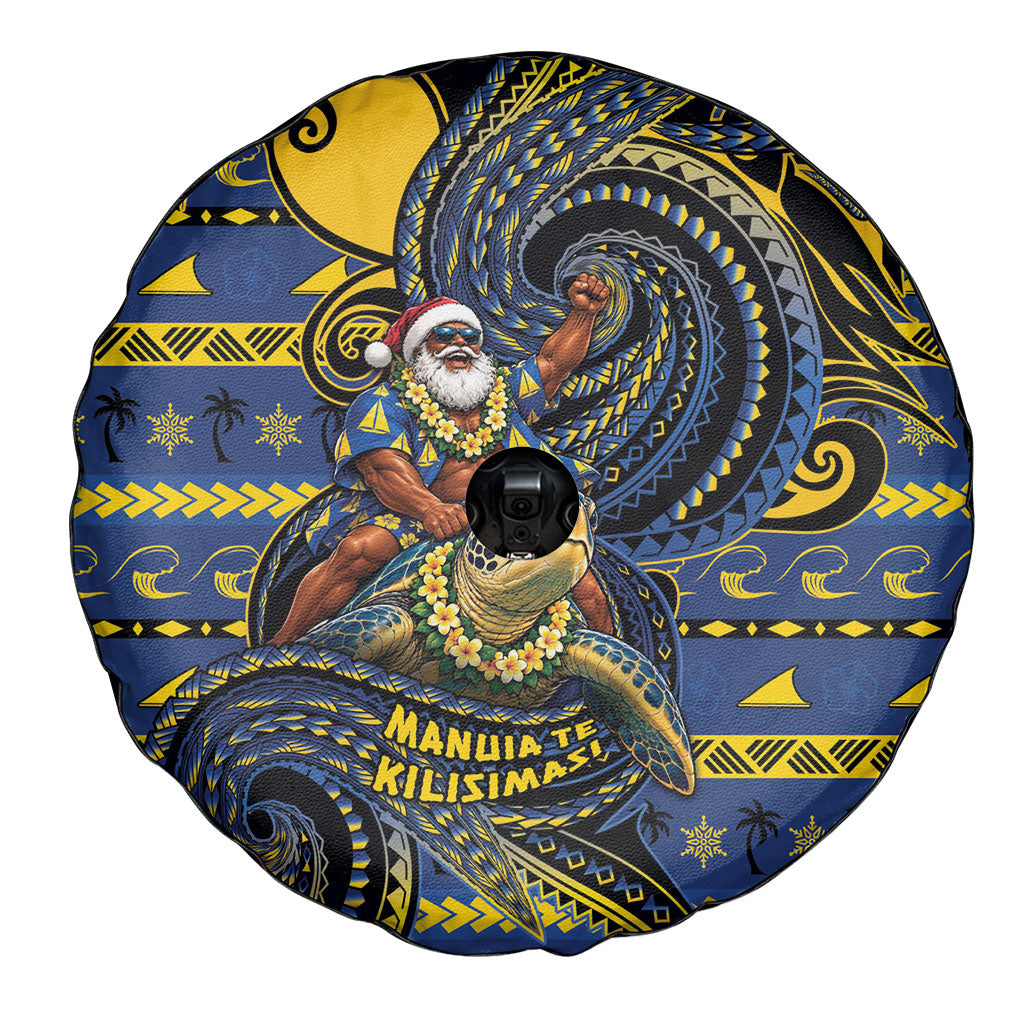 Tokelau Christmas Spare Tire Cover Santa Riding Sea Turtle DT05 - Polynesian Pride