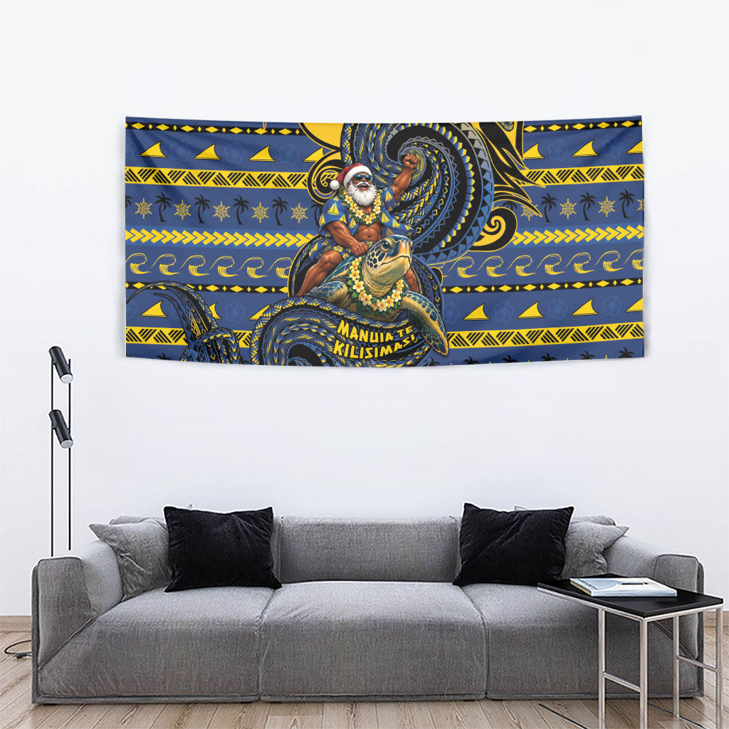 Tokelau Christmas Tapestry Santa Riding Sea Turtle DT05 - Polynesian Pride