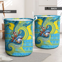 Tuvalu Christmas Laundry Basket Santa Riding Ocean Dolphin DT05 - Polynesian Pride