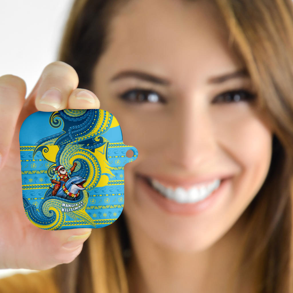 Tuvalu Christmas AirPods Case Santa Riding Ocean Dolphin DT05 - Polynesian Pride